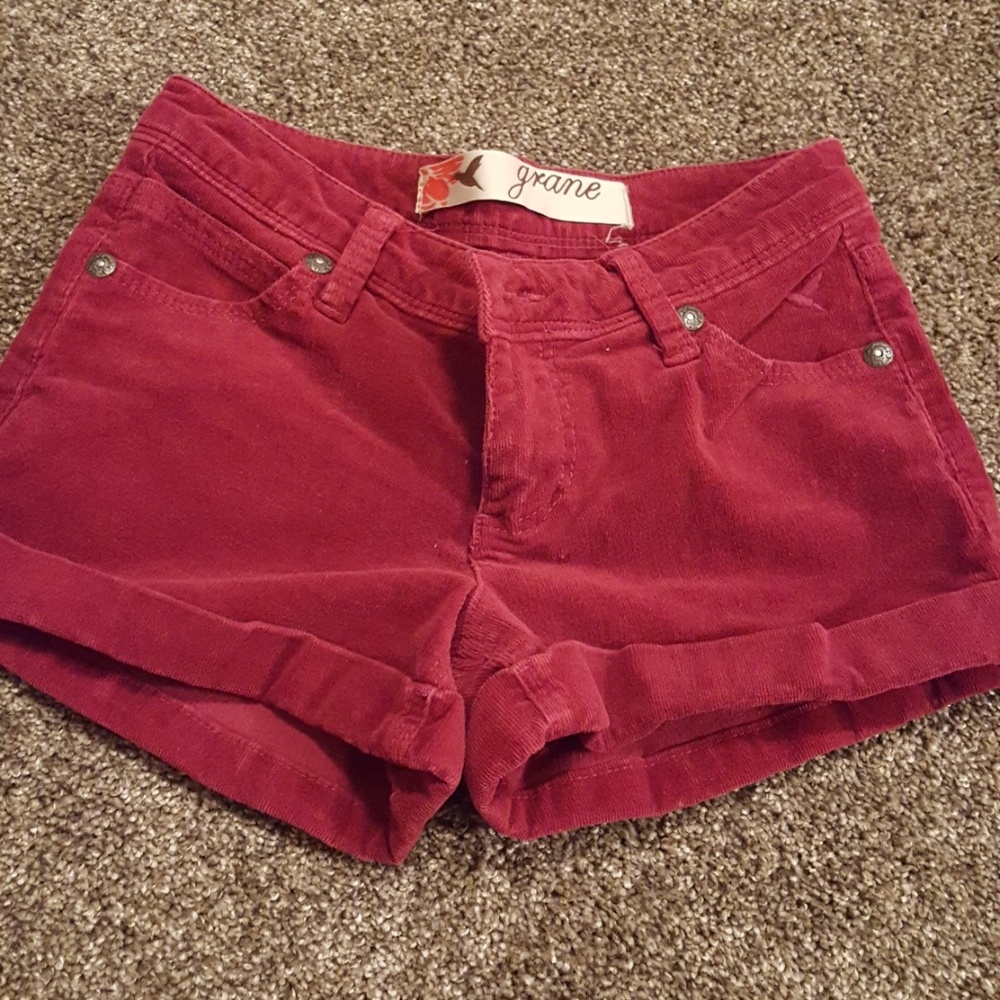 Burgundy corduroy shorts